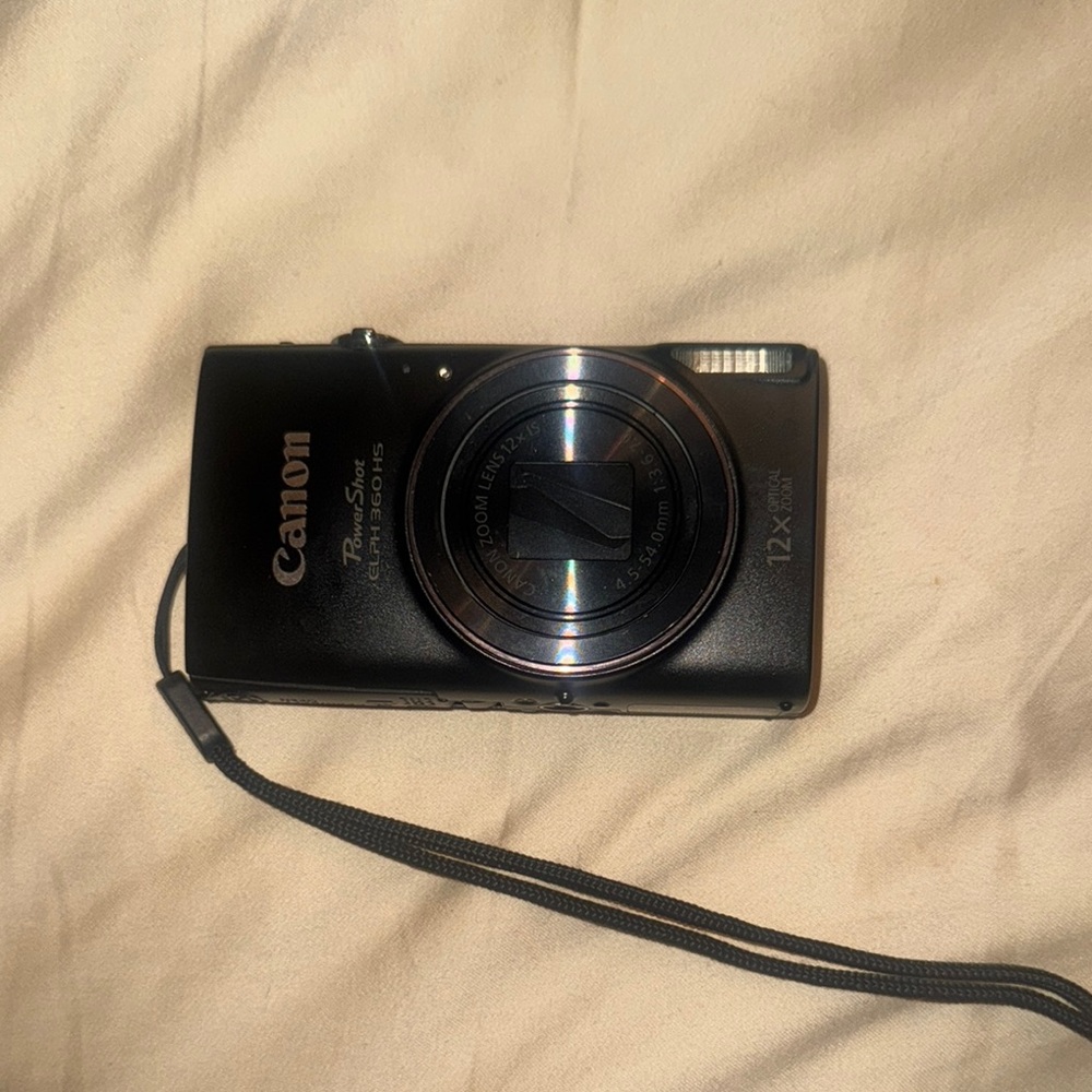 Canon Black Powershot Elph 360 HS DIGITAL CAMERA 12x optical zoom